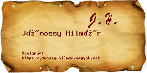 Jánossy Hilmár névjegykártya